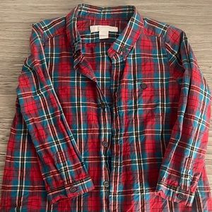 Toddler Burberry Plaid Button Up Shirt